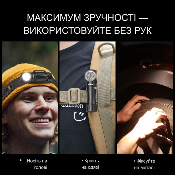 Ліхтар налобний Wurkkos HD10 USB-C Rechargeable з магнітною кришкою, чорний 