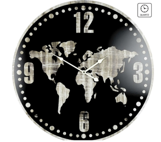 Настінний годинник Technoline ,чорний,World Map (938228) 