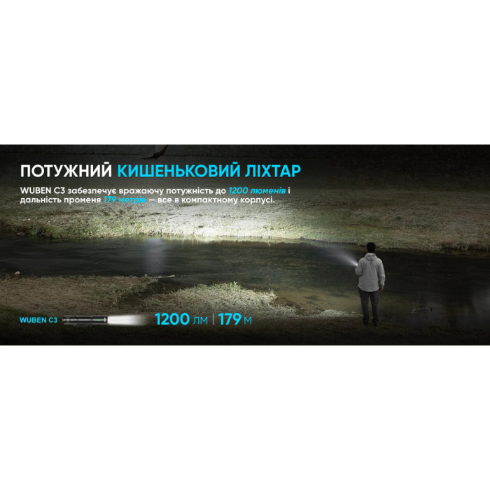 Ліхтар Wuben C3, зелений 