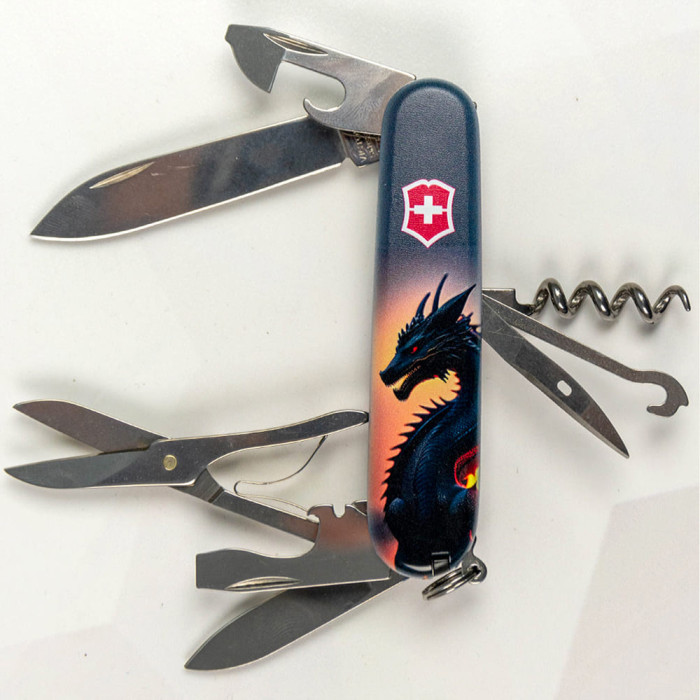 Складаний ніж Victorinox CLIMBER ZODIAC Дракон в променях сонця 1.3703.3.Z3270p 