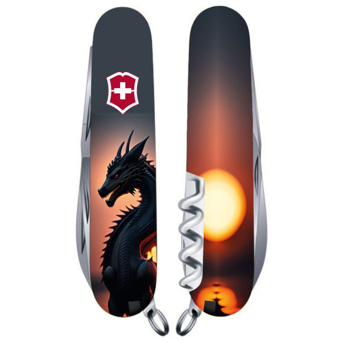 Складаний ніж Victorinox CLIMBER ZODIAC Дракон в променях сонця 1.3703.3.Z3270p 