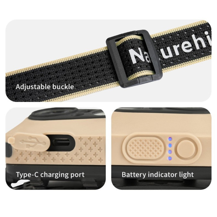 Ліхтар налобний Naturehike CNK2450ZM015, пісочний 