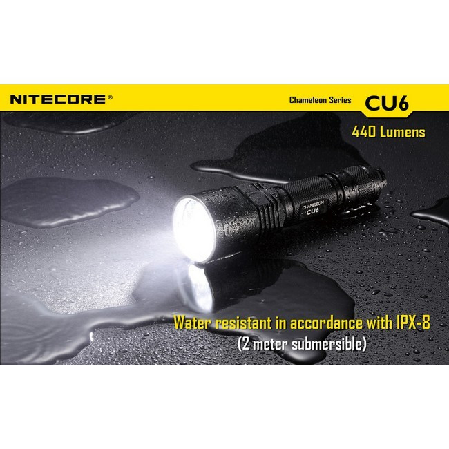 Тактичний Ліхтар Nitecore CU6 (білий + ультрафіолет + RGB ), 440 люмен 