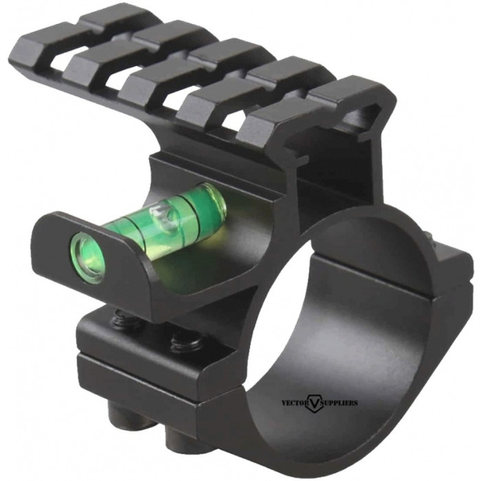 Кільце Vector Optics 30/25,4 мм з бульбашковим рівнем і планкою Пікатіні зверху 