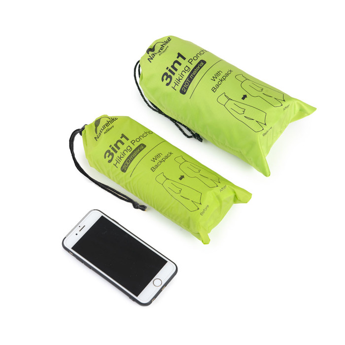 Пончо-тент Naturehike 20D silicone green NH17D003-M 