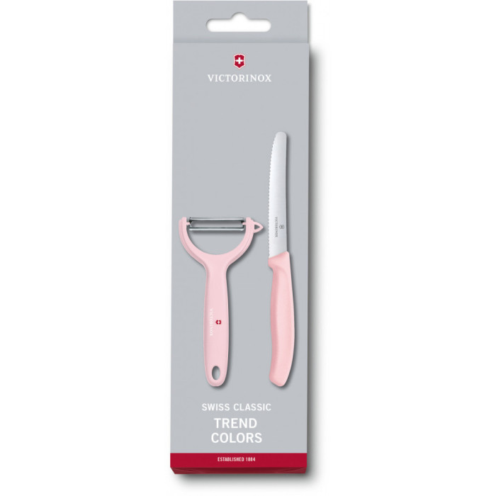 Набір кухонний Victorinox SwissClassic Paring Set (ніж, Овочечистка Tomato and Kiwi), рожевий 