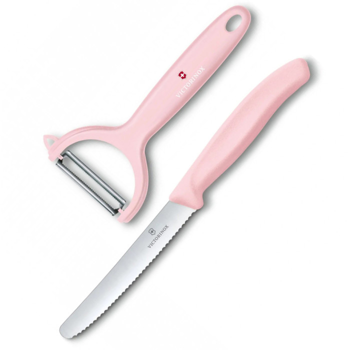 Набір кухонний Victorinox SwissClassic Paring Set (ніж, Овочечистка Tomato and Kiwi), рожевий 