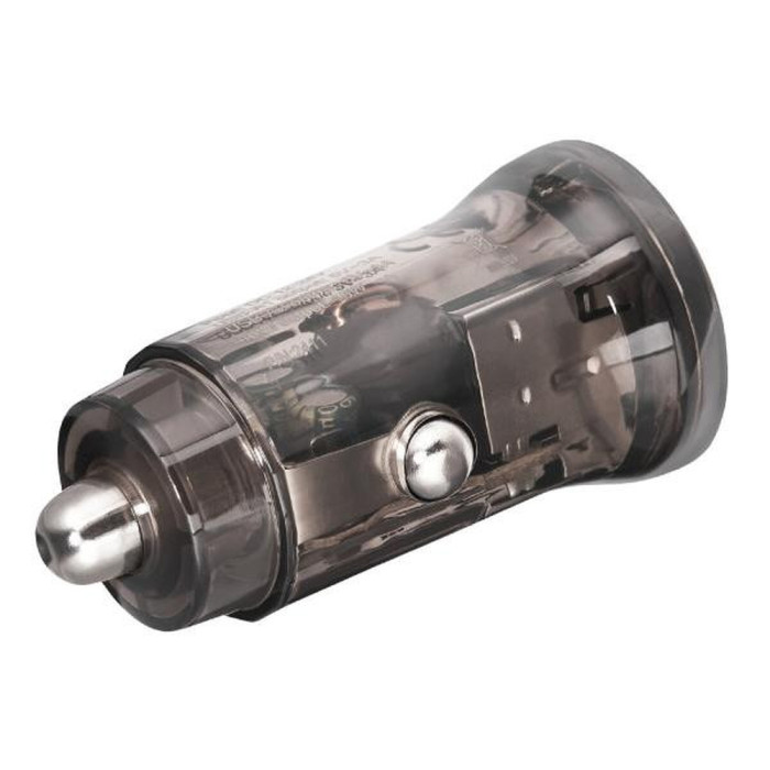 Автомобільний зарядний пристрій Brevia ePower DualDrive 15W 2xUSB-A, transparent black 