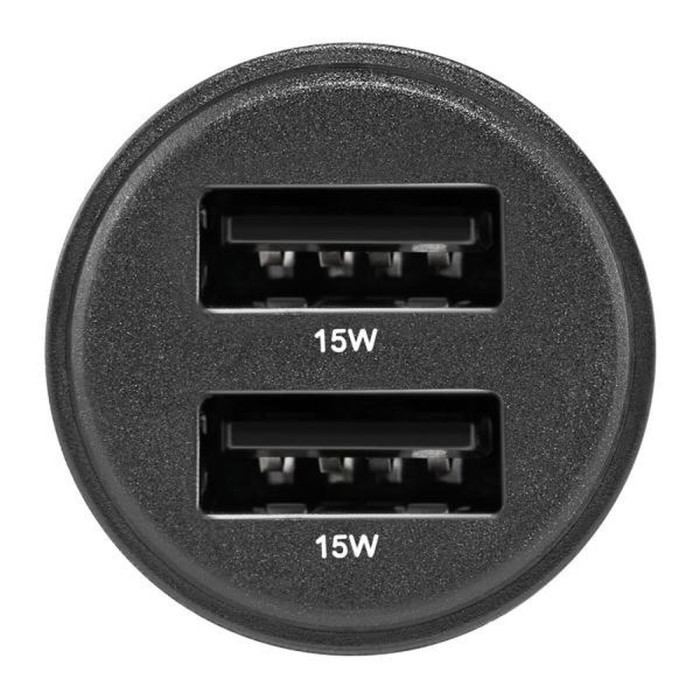 Автомобільний зарядний пристрій Brevia ePower DualDrive 15W 2xUSB-A, transparent black 