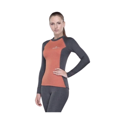 Футболка Tramp Outdoor Tracking Lady з довгим рукавом жіноча XS сірий/помаранчевий