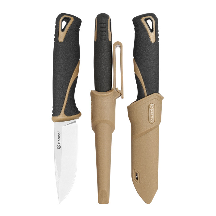 Ніж Ganzo G807-DY бежевий з ножнами 