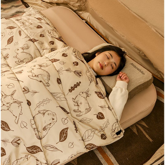 Спальний мішок Naturehike MT300 CNH22SD015, правий, бежевий з принтом 