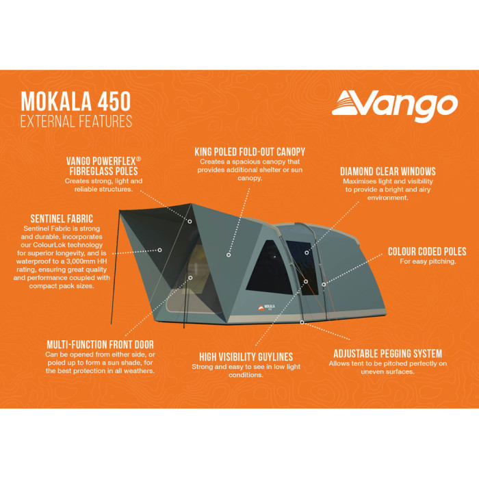 Намет чотиримісний Vango Mokala 450 Mineral Green (TETMOKALA000001) (930839)