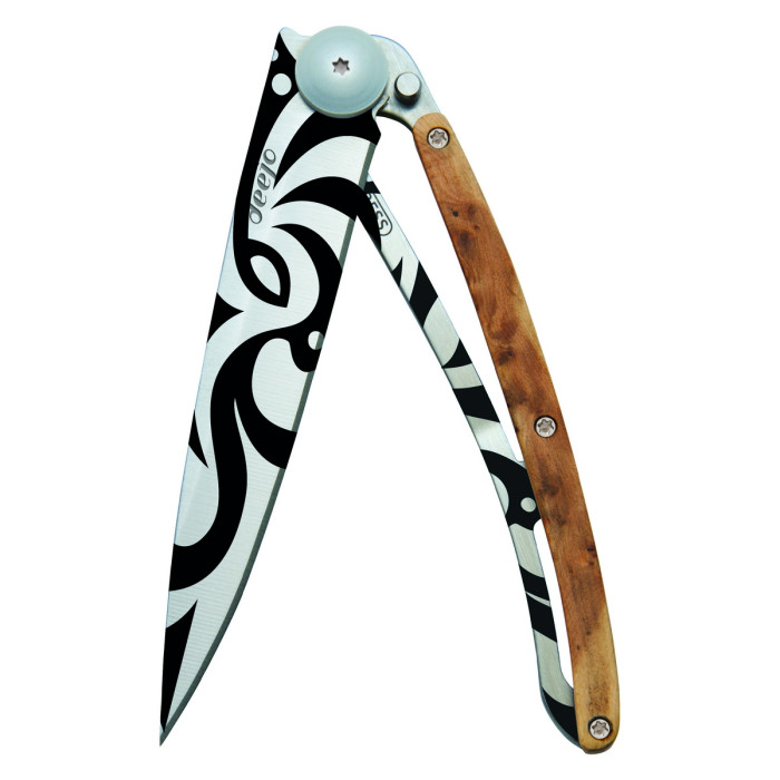 Ніж Дерево для татуювання Deejo 37 г, ялівець, "Tribal" 