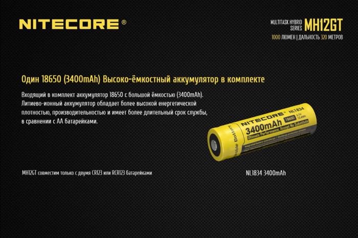 Ліхтар Nitecore MH12GT 