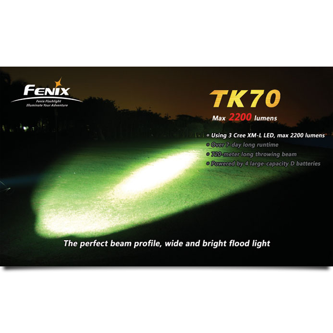 Пошуковий Ліхтар Fenix TK70 Cree XM-L, сірий, 2200 люмен 