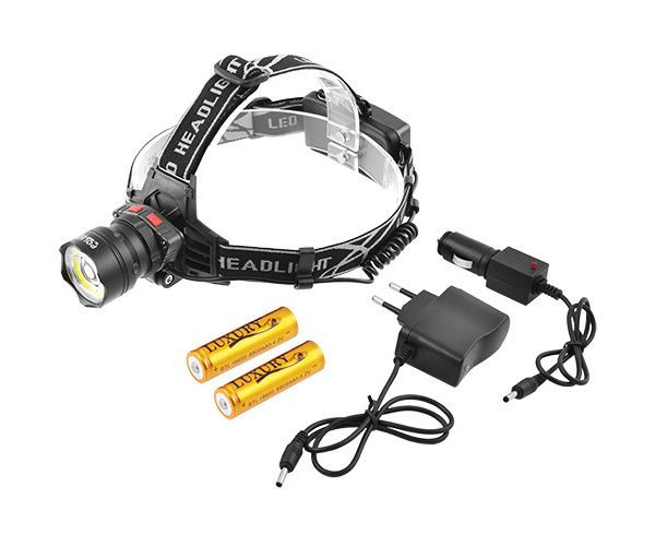 Ліхтар налобний Police BL-8005-T6 + COB, 2 ак. 18650, датчик руху 