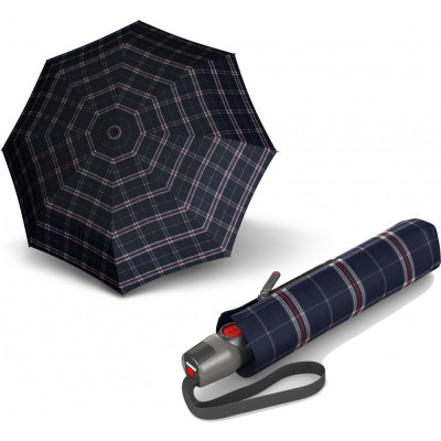 Парасоля Knirps T.200 Check Navy Авто / Складана / 8спиць / D99x28см
