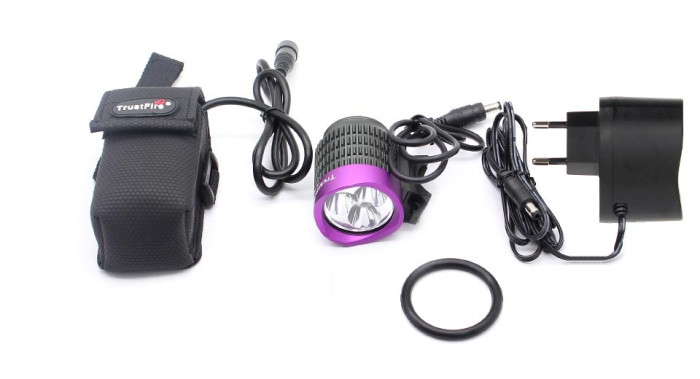 Велофара TrustFire TR-D008 (3xCree XM-L, 2000 люмен, 3 режими), Сірий + Чорний 