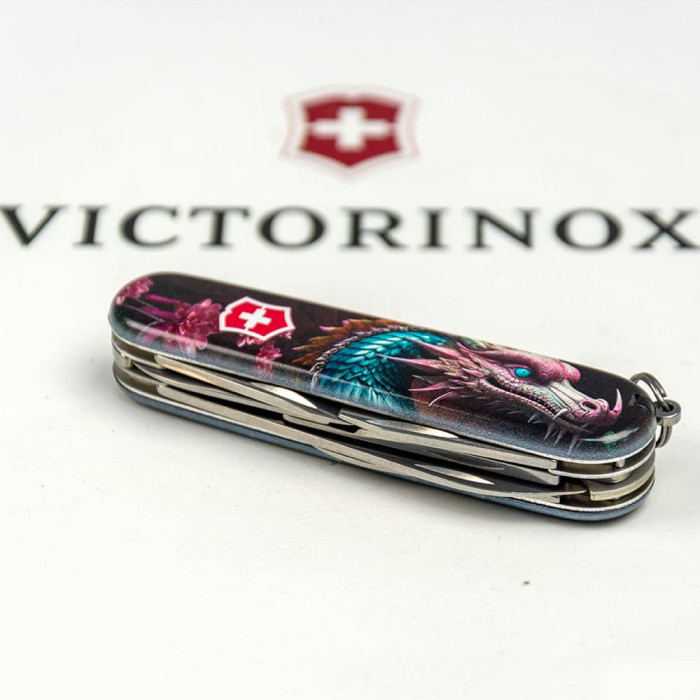 Складаний ніж Victorinox CLIMBER ZODIAC Лазурний дракон 1.3703.3.Z3290p 