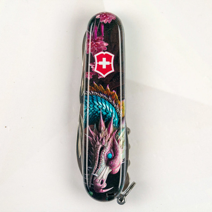 Складаний ніж Victorinox CLIMBER ZODIAC Лазурний дракон 1.3703.3.Z3290p 