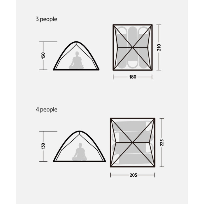 Намет тримісний автоматичний Naturehike NH21ZP008, оливково-зелений 
