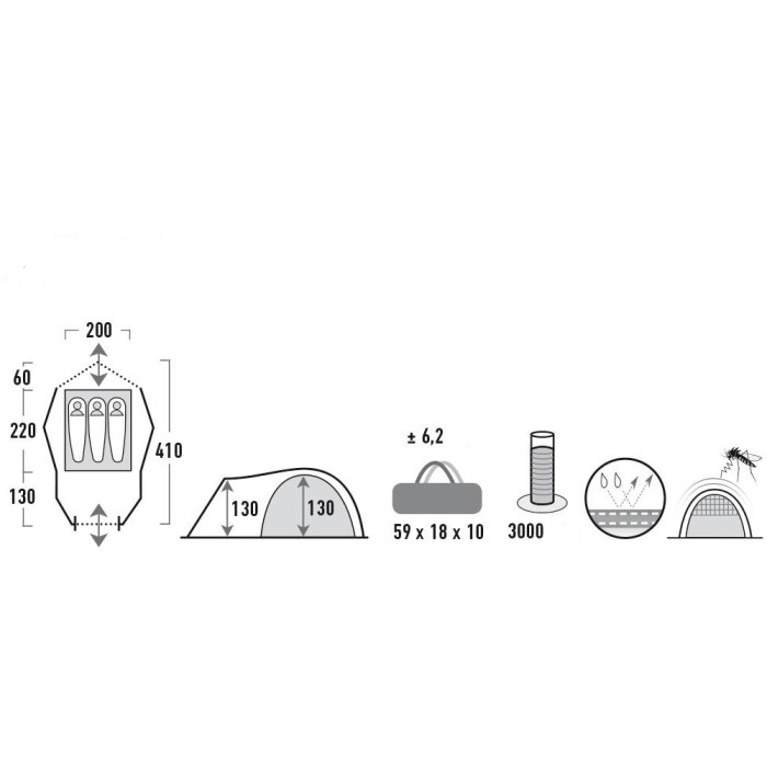 Намет High Peak Alfena 3.0 Nimbus сіра (11433) 