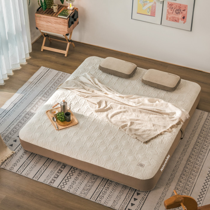 Матрац надувний двомісний Naturehike CNK2450WS023, 250 мм, біло-коричневий 