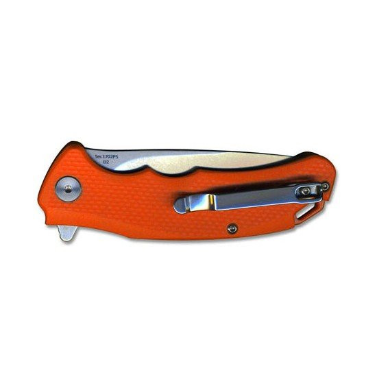 Ніж чорний клинок Artisan Tradition, D2, G10 Плоский Помаранчевий 