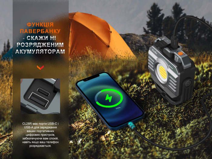 Ліхтар багатофункціональний Fenix CL28R з функцією Powerbank (10 000 mAh) 