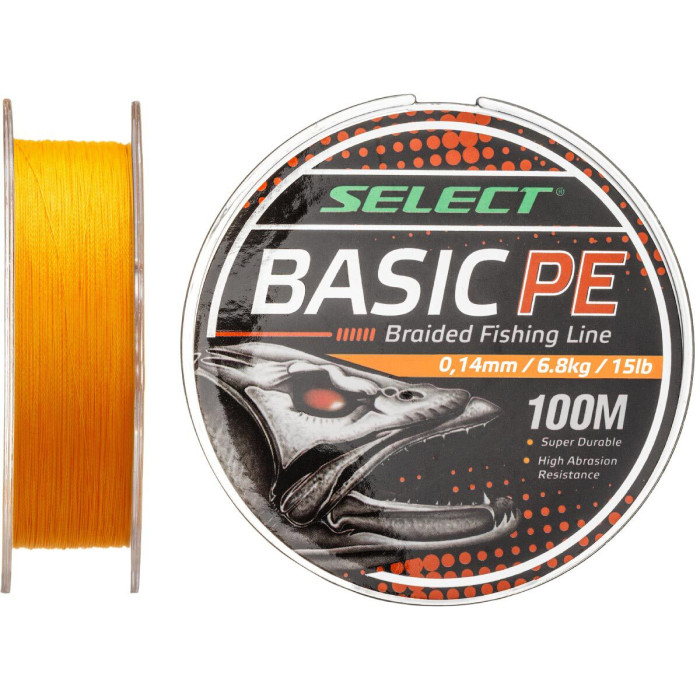 Шнур Select Basic PE 100m (помаранчовий) 0.18mm 22lb/9.9kg 