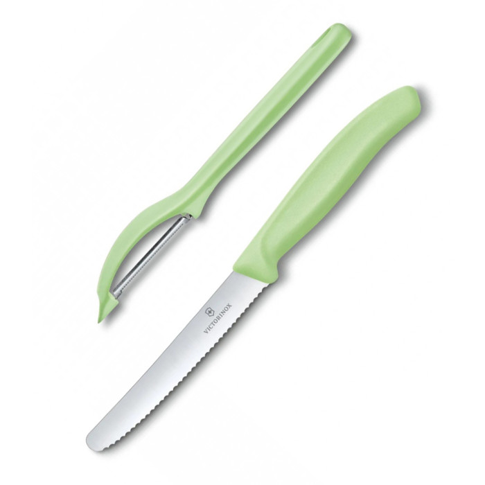Набір кухонний Victorinox SwissClassic Paring Set (ніж, Овочечистка Universal), зелений 
