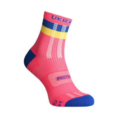 Компресійні шкарпетки захисні літні Protector ShortDry Ultra New синьо-рожеві L 44-47