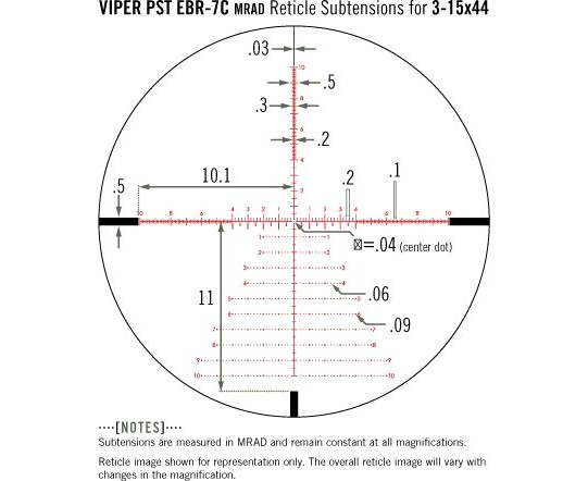 Приціл оптичний Vortex Viper PST Gen II 3-15x44 FFP EBR-7C MRAD (PST-3159) 