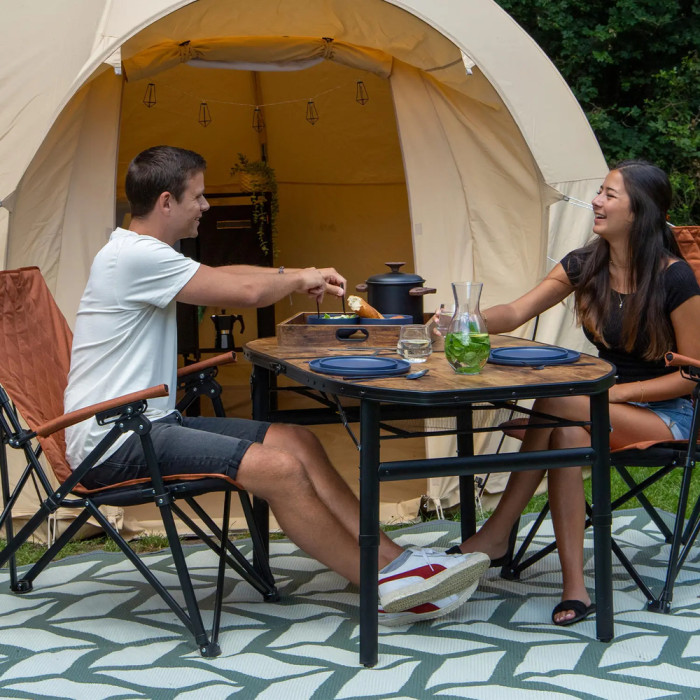 Стіл Bo-Camp Melrose Oval 120x80 cm Black/Wood look (1404220) 