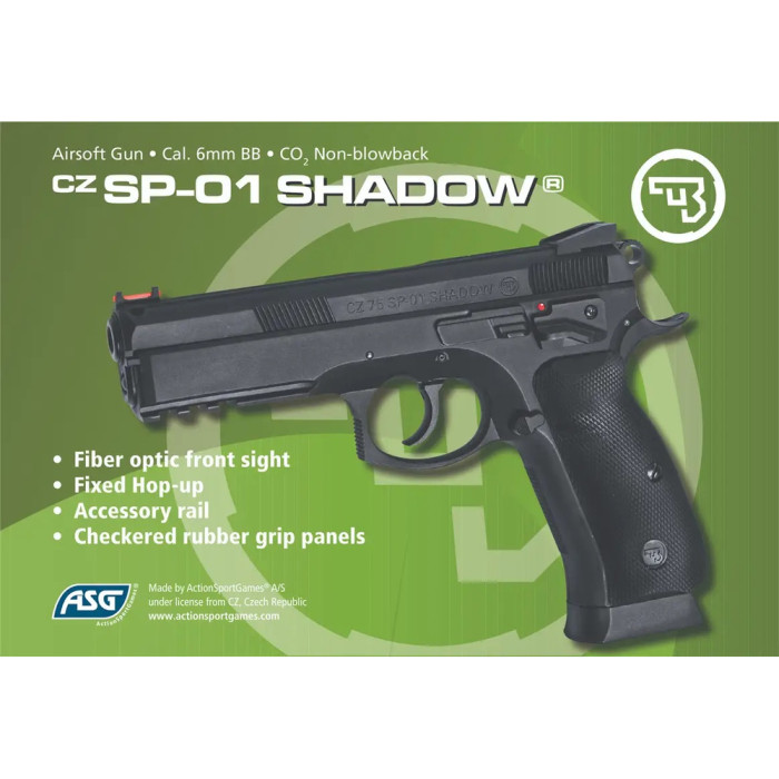 Пістолет страйкбольний ASG CZ SP-01 Shadow СО2 кал. 6 мм 