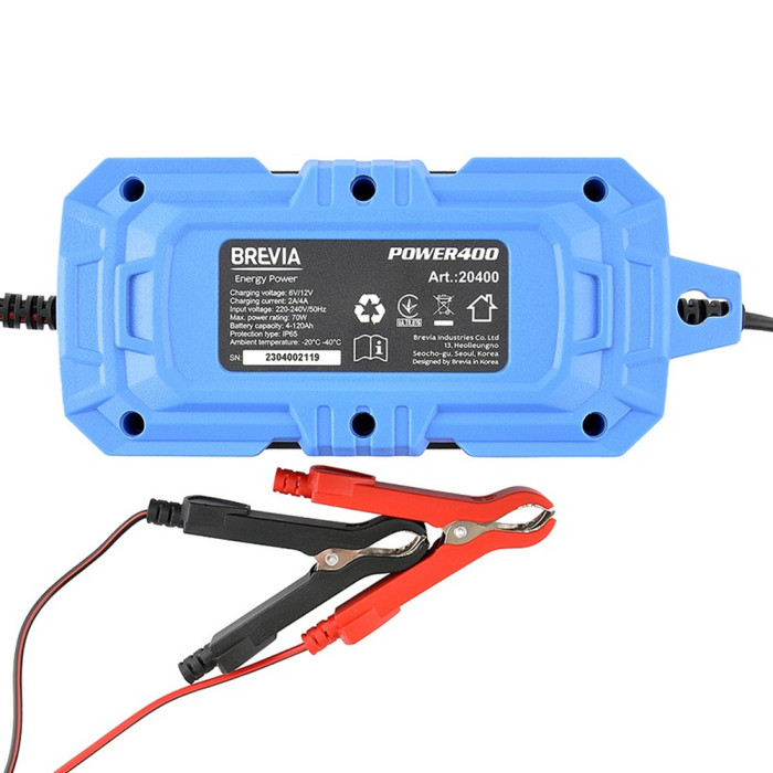 Зарядний пристрій АКБ BREVIA POWER400 4A, 6V/12V, 4-120Ah (20400EP) 