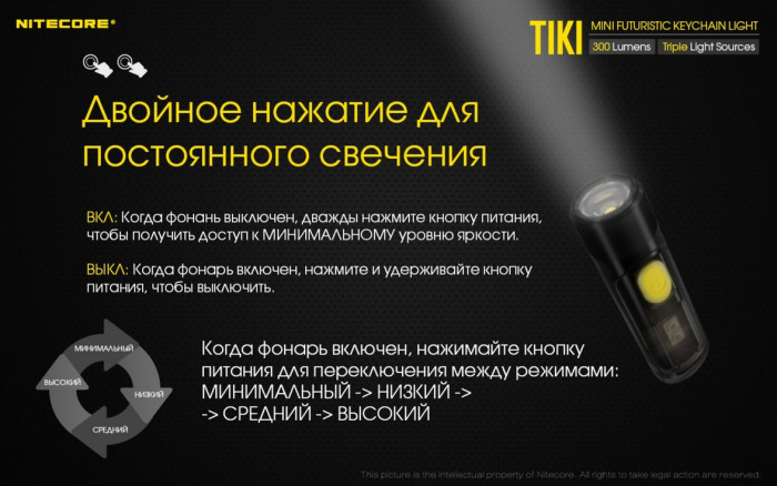 Ліхтар Nitecore TIKI, прозорий 