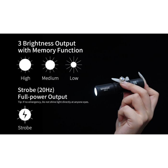 Лiхтар Manker E05 II CW, чорний 