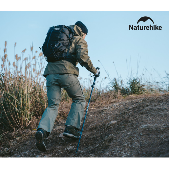 Комплект із п'ятисекційних складаних трекінгових палиць Naturehike CNK2450DS013 Gale Pro, 115-135 см, 2 шт, сині 