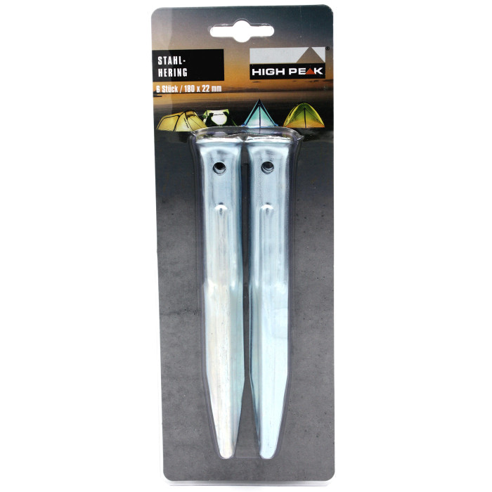 Кілочки High Peak Steel V-Peg 18 см 6 шт.- сріблясті (42205) 