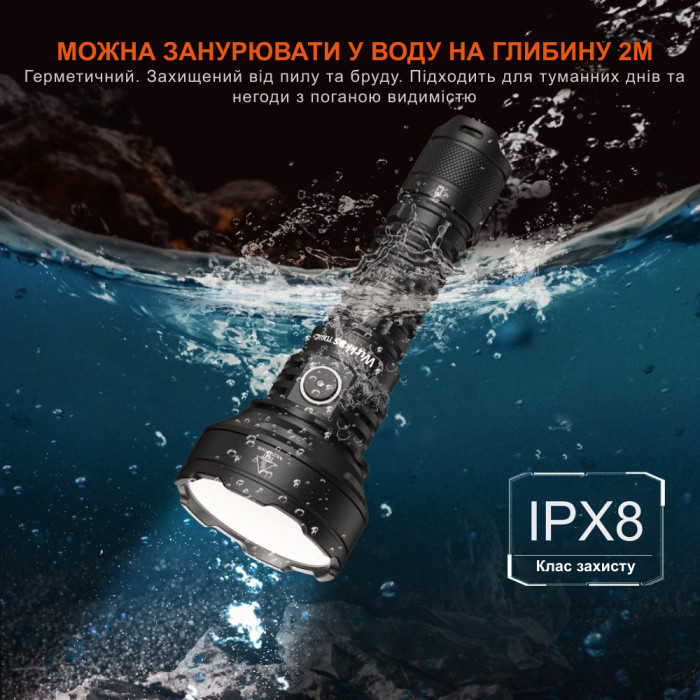 Ліхтар Wurkkos TD01 USB-C fast charging 2200lm, чорний 