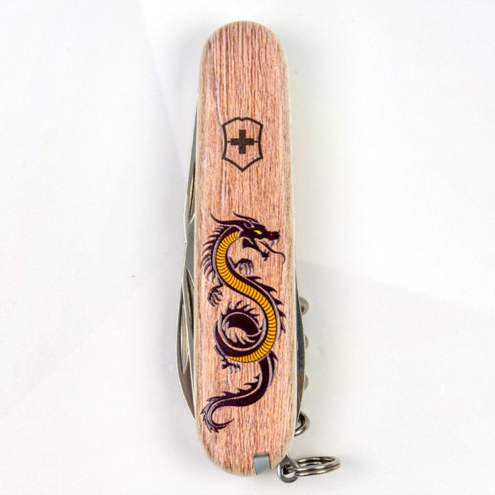 Складаний ніж Victorinox SPARTAN ZODIAC 3D Дерев'яний дракон 1.3603.7.Z3310h 