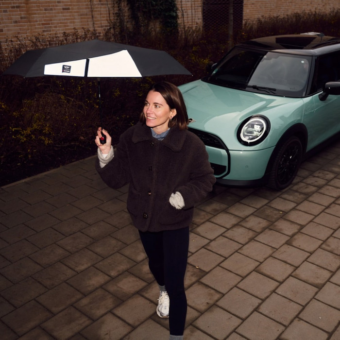 Парасоля Knirps Mini Duomatic Reflective Black Авто / Складана / 6 спиць / D92x24см
