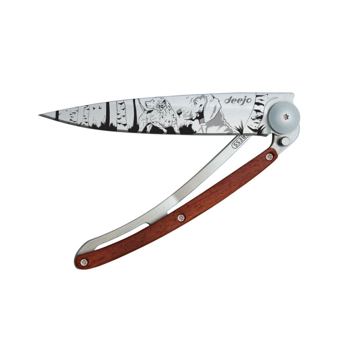 Ніж Дерево для татуювання Deejo 37 г, Рожеве дерево ," день полювання" 