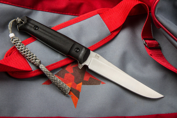 Ніж Kizlyar Supreme Croc сатин, сталь D2, Камо піхви 