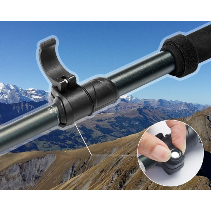 Комплект із п'ятисекційних складаних трекінгових палиць Naturehike CNK2450DS013 Gale Pro, 115-135 см, 2 шт, чорні 