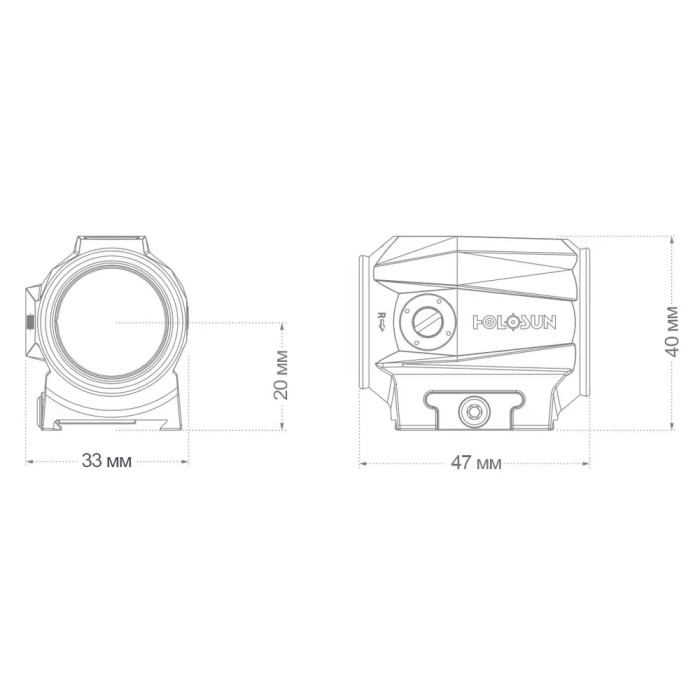 Приціл коліматорний Holosun SCRS-GR-MRS точка 2 MOA + коло 65 МОА (зелений) 