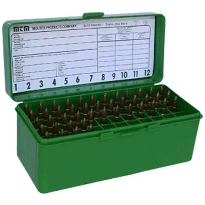 Кейс MTM д/патрон. 243; 308win. .308 Win (7,62/51) на 60шт. зелений 