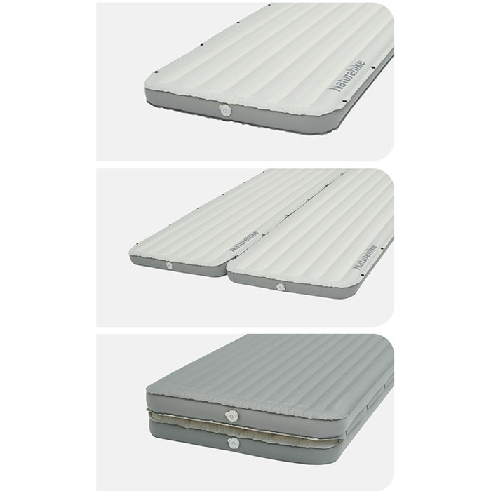 Матрац надувний одинарний Naturehike CNK2450WS035, 95 мм, із вбудованою помпою, білий 